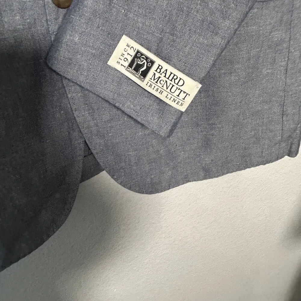 NEW J.Crew Ludlow Slim-Fit Unstructured Suit Jacket Irish Cotton-Linen Blue 36S